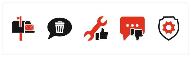 A set of 5 Contact icons as call message, call security, call message vector