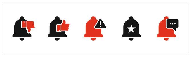 A set of 5 Contact icons as dislike notifiation, like notification, alert vector