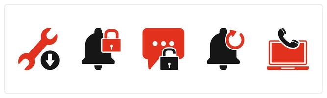A set of 5 Contact icons as maintenance, safety, message protection vector