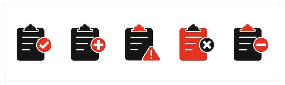 A set of 5 Document icons as approve page, create page, page maintenance vector
