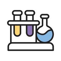 Multiple test tubes filled with liquids for lab experiments and research vector