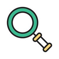Magnifying glass for closely examining small details in research vector