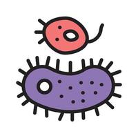 Microscopic bacteria and virus representing pathogens in microbiology vector