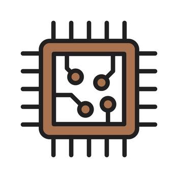 un pastilla representando Procesando y informática en electrónico dispositivos. vector