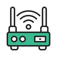 A wireless router for internet connectivity and data distribution vector
