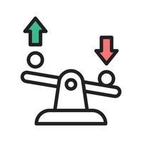 A seesaw icon demonstrating balance and play in physics vector
