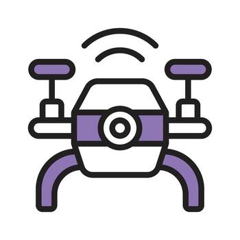 Get this editable icon of drone camera in unique style vector