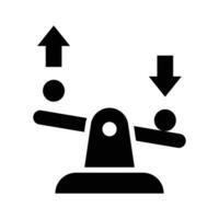 A seesaw icon demonstrating balance and play in physics vector