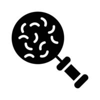 Magnifying glass focusing on cells, symbolizing microscopic examination and biology vector