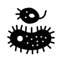 Microscopic bacteria and virus representing pathogens in microbiology vector