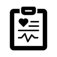 A clipboard displaying health data, representing medical records and diagnostics vector