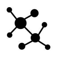 Diagram of a molecular model showcasing connections between atoms in chemistry vector