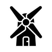 A windmill converting wind energy into electricity vector