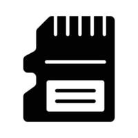 Small SD card for data storage and transfer in electronic devices vector