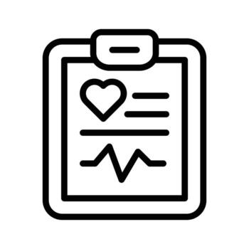 A clipboard displaying health data, representing medical records and diagnostics vector