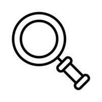 Magnifying glass for closely examining small details in research vector