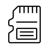 Small SD card for data storage and transfer in electronic devices vector