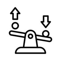A seesaw icon demonstrating balance and play in physics vector