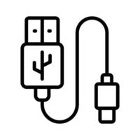 USB connector cable for data transfer between devices vector