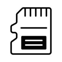 Small SD card for data storage and transfer in electronic devices vector