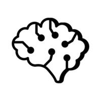 An AI brain icon representing artificial intelligence and machine learning vector