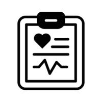 A clipboard displaying health data, representing medical records and diagnostics vector