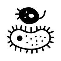 Microscopic bacteria and virus representing pathogens in microbiology vector