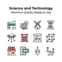 Premium quality science and technology icons in modern style vector