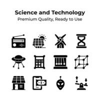 Premium quality science and technology icons in modern style vector