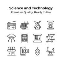 Premium quality science and technology icons in modern style vector