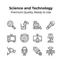 Collection of science and technology premium quality icons vector