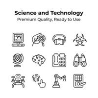 Collection of science and technology icons, ready to use in websites and mobile apps vector