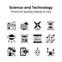 Premium quality science and technology icons in modern style vector