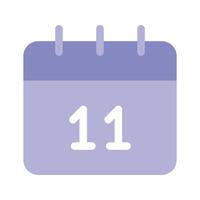 Calendar showing the 11th, symbolizing dates, events, or appointments vector