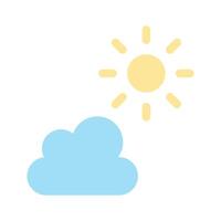 A cloud with a sun symbolizing clear or partly cloudy weather design vector