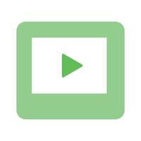 A player screen representing media, playback, or content streaming vector