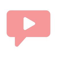 Play button inside chat bubble, concept icon of communication vector