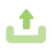 An upload arrow representing file uploading or transferring data vector