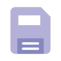 File saving, storage, retro computing, icon of floppy disc in trendy style vector