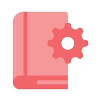 Gear with book, icon of knowledge management vector