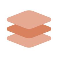 Three stacked layers, representing layers in design, data, or construction vector