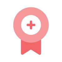Badge with plus sign, achievement, recognition and award icon vector