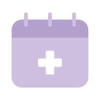 Calendar with a medical symbol, representing appointments, health, or healthcare scheduling vector