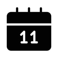 Calendar showing the 11th, symbolizing dates, events, or appointments vector