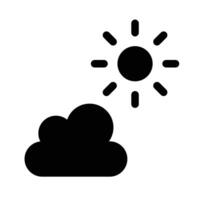 A cloud with a sun symbolizing clear or partly cloudy weather design vector