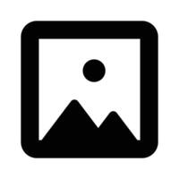 A framed image icon, representing photos, pictures, and gallery vector