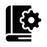 Gear with book, icon of knowledge management vector