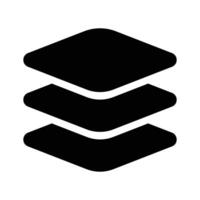 Three stacked layers, representing layers in design, data, or construction vector