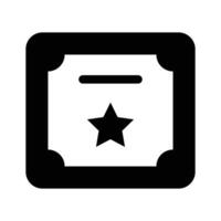 A certificate with a star, representing achievement, awards, and certification icon vector