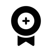 Badge with plus sign, achievement, recognition and award icon vector